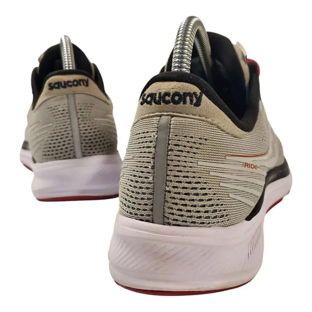 SAUCONY Shoes RIDE 14 Womens Size 10 Fog Gray Cherry Running Sneaker S10650-55